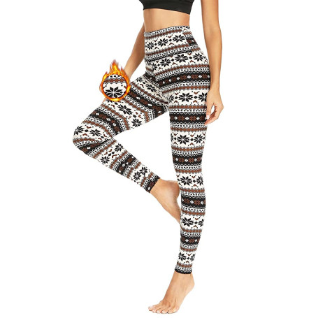 Fleece Lined Leggings Women High Waisted Elastic Sporty Pants Tummy Control Thicken Bottoms Soft Thermal Warm Winter Legging