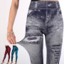 Sexy  Jeans Leggings High Waist Pants Fitness Slim  Sport Push Up Leggings For Women Hot