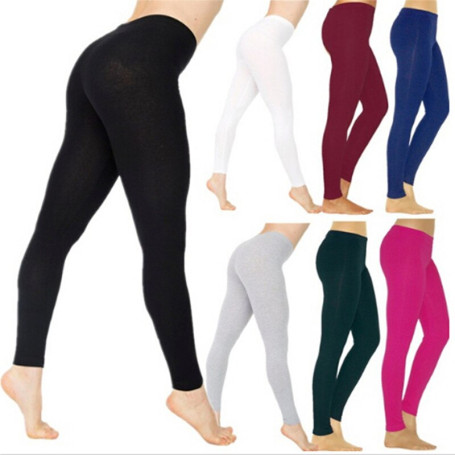 Women Blended Fabrics Leggings White Black Grey Solid Color Skinny Stretchy Pants Casual Sport Fitness Leggings