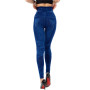 Seamless Slim Women Faux Denim Jeans Leggings Fitness Workout Pocket Printing Summer Casual Pencil Pants Sports Jeggings