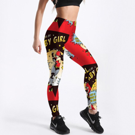 Hot Fitness Leggings Women Workout Push Up Legging Digital Print Anime Character Skating Girl Moisture Wicking Sports Sexy Pants