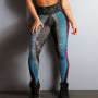 Sublimation Printed Workout Leggings Women Printing Yoga Pants Stretch Sports Wear Gym Leggins Fitness High Waist Tights Elastic