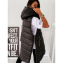 Sleeveless Puffer Jacket Women Hooded Cotton Padded Waistcoat Casual Streetwear Zipper Pocket Jacket Fashion Long Quilted Coat