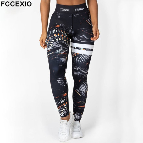 New Tribal Totem Printed Women Fitness Leggings High Waist Long Pants Women Hip Push UP Tights Women Gym Trousers