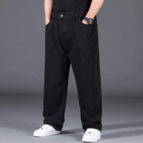 10XL Oversize Jeans Men Fashion Streetwear Plus Size Cotton Loose Jeans Pants Casual Cargo Pants Breathable Big Fat Trousers