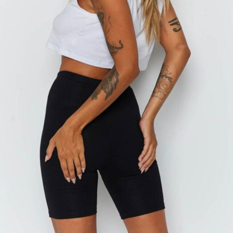 Shorts Women Thin Fitness Casual High Waist Biker Summer Slim Knee-Length Bottoms Black Cycling Streetwear cotton Basic Short