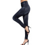 LJCUIYAO New Push Up Seamless High Waist Leggings Women Workout Mesh Breathable Fitness Clothing Hollow Faux Denim Jean Pants