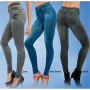 Fake Pocket Corset Imitation Denim Leggings Seamless Sexy High Elastic Yoga Pants Tight Jeans Women Clothing Capri Trousers