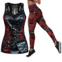 Steampunk Skull Fashion 3D Printed Workout Leggings Fitness Sports Gym Running Lift The Hips Yoga Pants Tank Top Yoga Set
