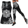 Skull Mandala Hollow 3D Print Sleeveless Shirt Summer Vest for Women Plus Size Yoga Tank Tops Leggings Suit