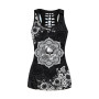 Skull Mandala Hollow 3D Print Sleeveless Shirt Summer Vest for Women Plus Size Yoga Tank Tops Leggings Suit