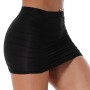 Women Stretchy Shirring Miniskirt Ladies Summer Mini Skirts Mid Waist Elastic Waistband Ruched Skirt for Party Nightclub