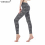 VISNXGI Women Sport Leggings Letter Print Pants Snowflake Grid Jeggings Fitness Elastic High Waist Ankle-Length Push Up Bottom