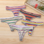 Women's Panties Rainbow Striped Lingerie Letter Thongs Comfort Sexy G-strings Breathable Women Underwear Soft Underpants Tangas