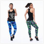 Camouflage Womens for Leggings Graffiti Style Slim Stretch Trouser Army Green Leggings Deportes Pants