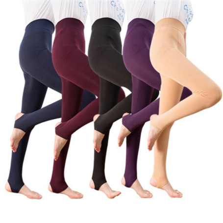 Women Autumn Thick Warm Fleece Leggings Lined Pants Nine Step On Foot Pantyhose Three Styles Candy Colors Knit Clothing