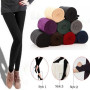 Women Autumn Thick Warm Fleece Leggings Lined Pants Nine Step On Foot Pantyhose Three Styles Candy Colors Knit Clothing