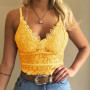 Sexy Women Plus Size Vest Crop Top Wire Free Lingerie Sexy V-neck Camisole Underwear Sleeveless Lace Bralette Top Female