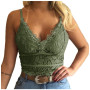 Sexy Women Plus Size Vest Crop Top Wire Free Lingerie Sexy V-neck Camisole Underwear Sleeveless Lace Bralette Top Female