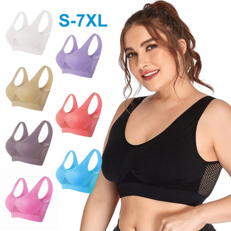 Sports Bras for Women Yoga Plus Large Big Size Ladies Cotton Bralette Mujer Top Underwear Padded Fitness Running Brassiere