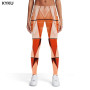 Three-Dimensional Leggings Women Geometric Sport Orange Trousers Dizziness Leggins  3d Print  Womens Leggings Pants Casual