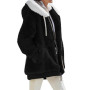 Women Winter Plush Coat Solid Color Long Sleeves Zipper Cardigan Loose Warm Furry Plush Plus Size Lady Coat Winter Clothes