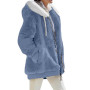 Women Winter Plush Coat Solid Color Long Sleeves Zipper Cardigan Loose Warm Furry Plush Plus Size Lady Coat Winter Clothes