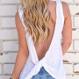 Bigsweety Summer Sexy Solid Tee Shirt Women T-shirt Summer Sleeveless Loose Style Female Backless Tees Tops O-Neck T-shirt Femme
