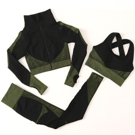 2/3Pcs Seamless Yoga Set Gym Fitness Clothing Women Yoga Suit Sportswear Female Workout Leggings Top Sport Clothes Training Suit