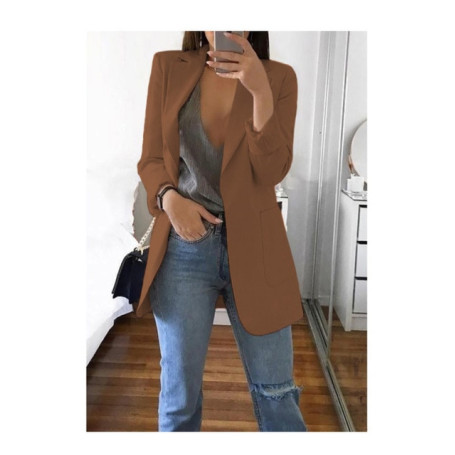 Blazer Women  New Ladies Professional Office Lapel Cardigan Temperament ropa mujer Suit Jacket Casual Lady coat  Solid coats