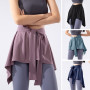 Women Tennis Self-Tie Athletic Yoga Skirt Long Strap Hip Covering Bottoms Ballet Sports Wrap Short Skirts Cover Up Shawl