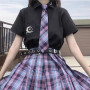 Fashion Summer JK Gothic Plaid Skirts Women Harajuku y2k High Waist Kawaii Pleated Skirt Girls Sweet Casual Mini Skirts Women