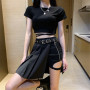 Female Punk Skirt Gothic Style Plaid Irregular Skirts Women Asymmetrical High Waist Pleated Mini Skirts sexy skirt for sex