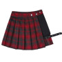 Red Pleated Skirts Streatwear plaid Side Button skirt womens Casual Mini Skirt All Match Women Short Skirt Fashion Tartan