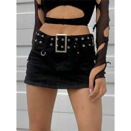 Botvotee High Waisted Skirts for Women Summer High Waisted Solid Slim Mini Skirts Fashion Casual Pencil Skirts with Belt