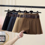 Fashion Women Y2K Vintage Irregular Micro Skirt Crop Patchwork High Waist Sexy Pleated Belted Mini Skirt Streetwear