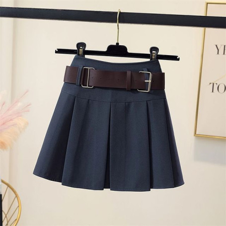Fashion Women Y2K Vintage Irregular Micro Skirt Crop Patchwork High Waist Sexy Pleated Belted Mini Skirt Streetwear