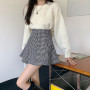 Houndstooth Plaid Autumn Mini Skirts Women Vintage Harajuku Ball Gown Party Skirt Zipper Shorts Skirt Elegant Streetwear M319