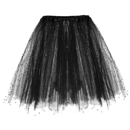 Women Summer Vintage Sequins Tulle Skirt Adult Ballet Dancewear Party Costume Ball Gown Mini Skirts Meisjes Para Falda