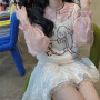 White Lace Mini Skirt for Women Girl Kawaii Short Skirt for Summer Fairycore Clothes Korean Fashion Lolita Clothing Fairy Core