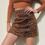 Women Velvet High Waist Zip Side Split Asymmetrical Wrap Hip Mini Skirts WDC9526