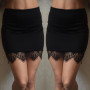 Women OL Formal Lace A-Line High Waist Short Bodycon Mini Skirt Pencil Skirt Solid Color Soft Formal Skirts 2022 New Hot