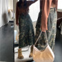 High-waisted Camouflage Skirt Women's Spring Autumn New Street Style Slits Show Thin Big Pocket Cargo Mid-length Skirts Female