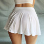 Women Sexy Mini Skirt Club Wear See Through Skirts Ladies Ice Silk A-Line Pleated Skirt Low Rise Waist Ruffled Skirt Nightdress