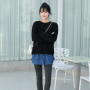 Women Denim False Hem Layering Fake Top Lower Sweep Skirt Half Shirt Extenders