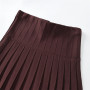 Women Knitted Pleated Skirts Fashion High Waist Knit Dress Solid Color Female Classic Skirt