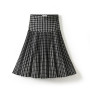 Women Knitted Pleated Skirts Fashion High Waist Knit Dress Solid Color Female Classic Skirt