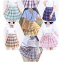 Summer Women's Mini Skirt Harajuku Korean Fashion Sweet Cute Kawaii Skirt Girl High Waist Plaid Pleated Skirt Girl