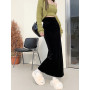 SML Fish Tail Velvet Skirt Women Mermaid Trumpet Long Skirts Ankle Length Empire High Waist Skinny Bodycon Skirt Female(77100