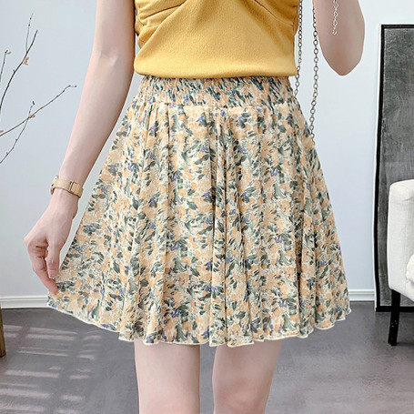 Floral Mini Skirt Women's High Waist Elastic Short Skirt Women Skirt Women's Skirt Lovely Girls Summer Women's Clothing